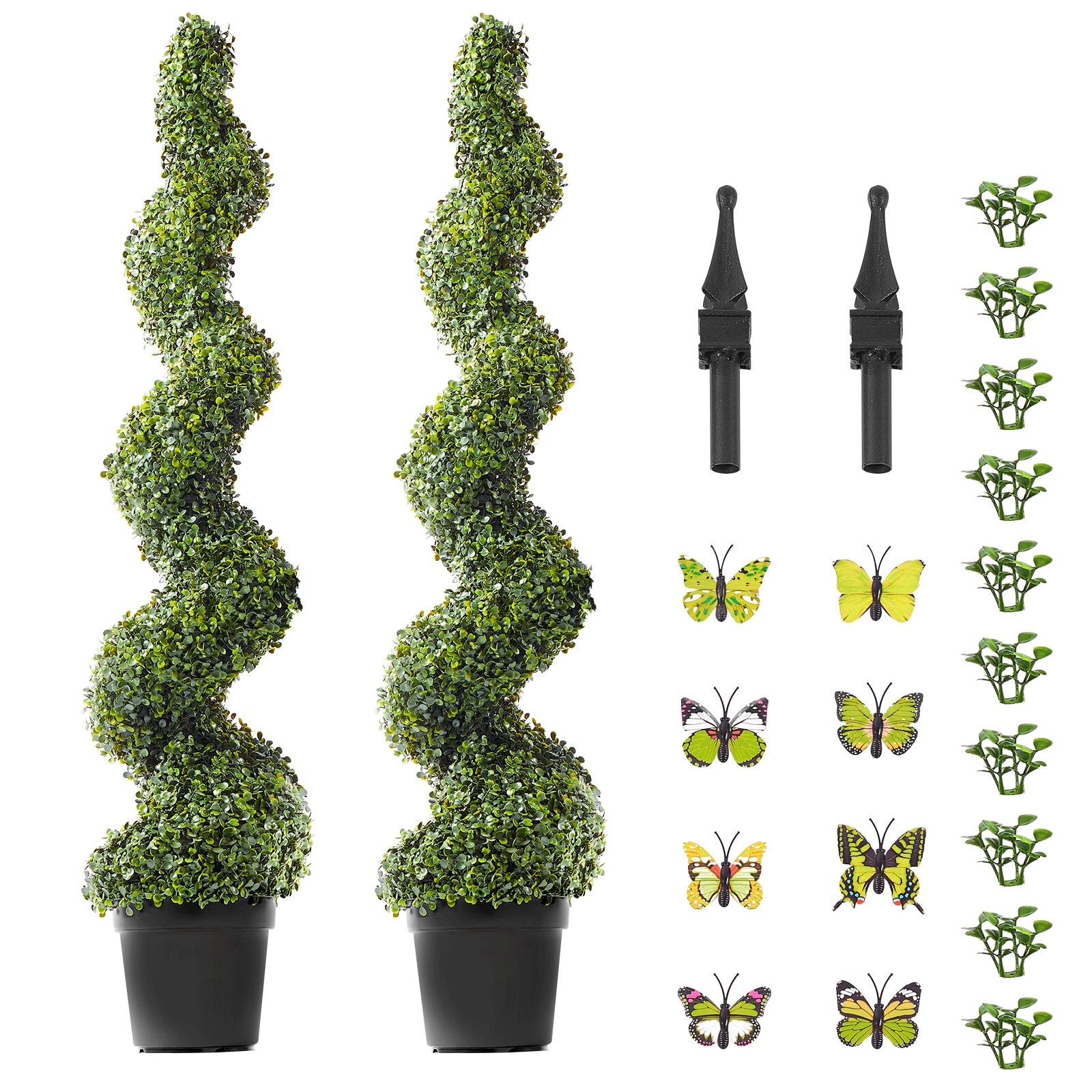 2 Pack 5' Artificial Boxwood Topiary Tree Plant UV Decor In/Outdoor_voghion.com